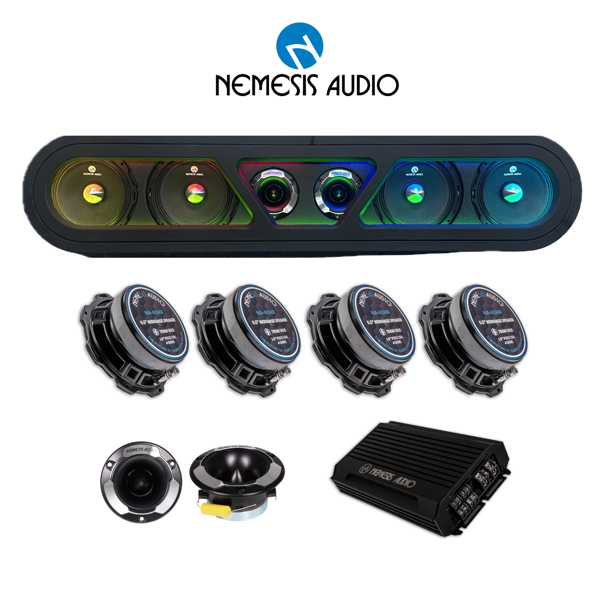 Headliner Roof Rack Vinyl Wrapped – Full Nemesis System (4x NA-65MR Speakers, 2x NEO-TW33 Tweeters + NANO1800X4D Amp) image 0